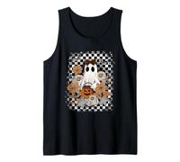 Autumn Fall Ghost Checkered Thanksgiving Design. Woman Débardeur