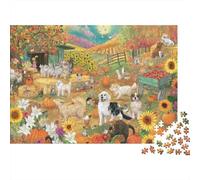 Autumn Farm Scene Colourful Autumn Meadow 1000 Pcs Jigsaw for Adults Beautifully Illustrated Challenging 38x26cm/1000pcs