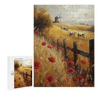 Autumn Field with Cows and Windmill Puzzle 1000 Pièces Educa Jouet en Bois Cadeau Unique Décoration Intérieure Jeu Éducatif Challenge Toy Adultes Et Enfants À Partir De 14 Ans 500 PCS