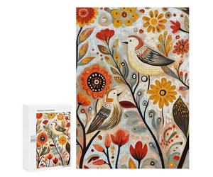 Autumn Floral Birds Art Print Puzzle 1000 Pièces Educa Jouet en Bois Cadeau Unique Décoration Intérieure Jeu Éducatif Challenge Toy Adultes Et Enfants À Partir De 14 Ans 300 PCS