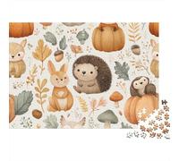 Autumn Forest Animals Pattern-1 Puzzle 1000 Pièces Cadeau Unique Jeu Éducatif Défi Jouet À De Qualité Supérieure Peinture Art pour Adultes Et Enfants 52x38cm/1000pcs