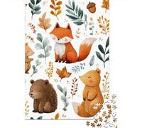 Autumn Forest Animals Pattern-2 Puzzles 1000 Pieces Cadeau Unique Jeu Éducatif Défi Jouet À De Qualité Supérieure Peinture Art pour Adultes Enfants 38x26cm/1000pcs