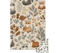 Autumn Forest Animals Pattern-5 Puzzle 1000 Pièces Educa Jouet en Bois Cadeau Unique Décoration Intérieure Jeu Éducatif Challenge Toy Adultes & Enfants des 14 Ans 52x38cm/1000pcs