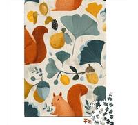 Autumn Forest Animals Pattern Puzzle 1000 Pieces Cadeau Unique Jeu Éducatif Défi Jouet À De Qualité Supérieure Peinture Art pour Adultes Et Enfants À Partir De 14 Ans 52x38cm/1000pcs