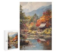 Autumn Forest Cabin Scene Puzzle 1000 Pièces Educa Jouet en Bois Cadeau Unique Décoration Intérieure Jeu Éducatif Challenge Toy Adultes Et Enfants À Partir De 14 Ans 1000 PCS