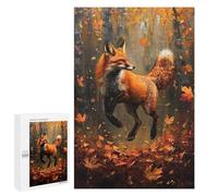 Autumn Fox in Forest Puzzle 1000 Pièces Educa Jouet en Bois Cadeau Unique Décoration Intérieure Jeu Éducatif Challenge Toy Adultes Et Enfants À Partir De 14 Ans 1000 PCS