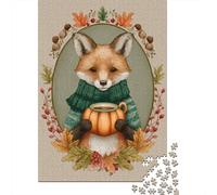 Autumn Fox with Pumpkin Mug Puzzle 1000 Pièces Educa Jouet en Bois Cadeau Unique De l'art De La Décoration Jeu Éducatif Challenge Toy Adultes & Enfants des 14 Ans 52x38cm/1000pcs