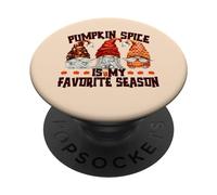 Autumn GNOME for Women Pumpkin Spice is My Favorite Season PopSockets PopGrip Adhésif