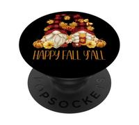 Autumn Gnomes Couple with Pumpkins for Women Happy Fall Yall PopSockets PopGrip Adhésif