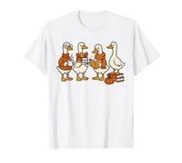 Autumn Goose Drinking Coffee Funny Oies Reading Books Fall T-Shirt