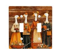 Autumn Goose Plaque de protection pour interrupteur de lumière/couvercles de sortie, orange chaud et marron, décoration de ferme, plaques murales en thermoplastique, double bascule de taille standard