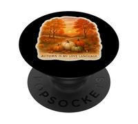 Autumn is My Love Scène d'automne Vintage Motif citrouilles Arbres PopSockets PopGrip Adhésif