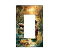 Autumn Lake Duck Plaque de protection pour interrupteur, belle sauvagine aux couleurs de la forêt, plaques murales thermoplastique, parfaites pour la décoration de la maison, style nature à bascule