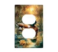 Autumn Lake Duck Plaque de protection pour interrupteur, belle sauvagine dans les couleurs de la forêt, plaques murales thermoplastiques, parfaites pour la décoration de la maison, sortie duplex