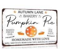 Autumn Lane Bakery Pumpkin Pie Homemade With Love - Plaque en métal vintage pour intérieur et extérieur - Décoration murale - 20,3 x 30,5 cm