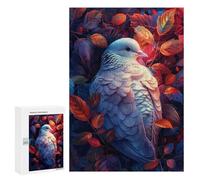 Autumn Leaf Pigeon Artwork Puzzle 300 Pièces Educa Jouet en Bois Cadeau Unique Décoration Intérieure Jeu Éducatif Challenge Toy Adultes Et Enfants À Partir De 14 Ans 300 PCS