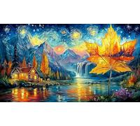 Autumn-Leaf-Village-Fantasy Puzzle pour Adultes 1000 pièces Papier recyclé Beau Puzzle de décoration Stimulant pour détente et décoration Murale Idée Cadeau Parfaite 70x50/1000 pièces