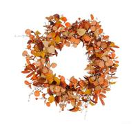 Autumn Leaf Wreath 50cm Orange Harvest Door Decor