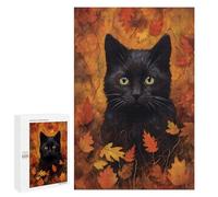 Autumn Leaves Black Cat Art Print-1 Puzzle 1000 Pièces Educa Jouet en Bois Cadeau Unique Décoration Intérieure Jeu Éducatif Challenge Toy Adultes Et Enfants À Partir De 14 Ans 1000 PCS