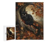Autumn Leaves Black Cat Puzzle 1000 Pièces Educa Jouet en Bois Cadeau Unique Décoration Intérieure Jeu Éducatif Challenge Toy Adultes Et Enfants À Partir De 14 Ans 500 PCS