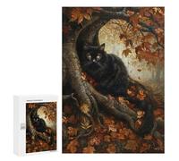 Autumn Leaves Black Cat Puzzle 1000 Pièces Educa Jouet en Bois Cadeau Unique Décoration Intérieure Jeu Éducatif Challenge Toy Adultes Et Enfants À Partir De 14 Ans 300 PCS
