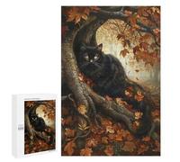 Autumn Leaves Black Cat Puzzle 1000 Pièces Educa Jouet en Bois Cadeau Unique Décoration Intérieure Jeu Éducatif Challenge Toy Adultes Et Enfants À Partir De 14 Ans 1000 PCS