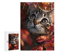 Autumn Leaves Cat Portrait-3 Puzzle 1000 Pièces Educa Jouet en Bois Cadeau Unique Décoration Intérieure Jeu Éducatif Challenge Toy Adultes Et Enfants À Partir De 14 Ans 300 PCS