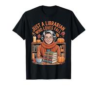 Autumn Librarian Life Books Pumpkins Coffee Cozy Fall T-Shirt