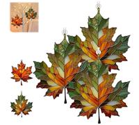 Autumn Maple Suncatcher - Elegant Decorative Art Gift, Acrylic Suncatchers for Windows Hanging, 5.9x4.7 inch, for Windows Wall Hanging Decorations, Thanksgiving Autumn Party Supplies(Orange)