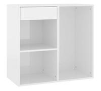 ""Autumn Mega Sale""Buffet commode haut - Vidaxl - pour salon - Armoire cosmétique Blanc brillant 80x40x75 cm Bois d'ingénierie FR8415