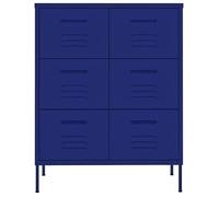 ""Autumn Mega Sale""Buffet de rangement - Commode à tiroirs - [1 pc] - Vidaxl - Bleu marine 80x35x101 5 cm Acier FR68942316503