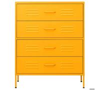 ""Autumn Mega Sale""Commode à tiroirs - [1 pc] - Vidaxl - Classeur de rangement - Jaune moutarde 80x35x101 5 cm Acier FR42863513972