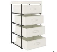 ""Autumn Mega Sale""Étagère de rangement - [1 pc] - Vidaxl - Support de rangement - avec 4 paniers en tissu Acier Crème FR59749367669
