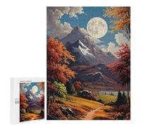 Autumn Moonlit Mountain Landscape Puzzle 1000 Pièces Educa Jouet en Bois Cadeau Unique Décoration Intérieure Jeu Éducatif Challenge Toy Adultes Et Enfants À Partir De 14 Ans 500 PCS
