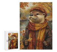 Autumn Otter in Cozy Outfit Puzzle 1000 Pièces Educa Jouet en Bois Cadeau Unique Décoration Intérieure Jeu Éducatif Challenge Toy Adultes Et Enfants À Partir De 14 Ans 300 PCS