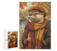 Autumn Otter in Cozy Outfit Puzzle 1000 Pièces Educa Jouet en Bois Cadeau Unique Décoration Intérieure Jeu Éducatif Challenge Toy Adultes Et Enfants À Partir De 14 Ans 1000 PCS