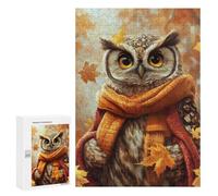 Autumn Owl with Leaves Puzzle 1000 Pièces Educa Jouet en Bois Cadeau Unique Décoration Intérieure Jeu Éducatif Challenge Toy Adultes Et Enfants À Partir De 14 Ans 300 PCS