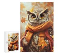 Autumn Owl with Leaves Puzzle 1000 Pièces Educa Jouet en Bois Cadeau Unique Décoration Intérieure Jeu Éducatif Challenge Toy Adultes Et Enfants À Partir De 14 Ans 1000 PCS