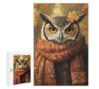 Autumn Owl with Scarf Puzzle 1000 Pièces Educa Jouet en Bois Cadeau Unique Décoration Intérieure Jeu Éducatif Challenge Toy Adultes Et Enfants À Partir De 14 Ans 1000 PCS
