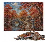 Autumn Path with Stone Lantern Painting Puzzle en Bois, 300 pièces | Le montage par zones du motif: un loisir seul ou à plusieurs seul ou à plusieurs.