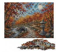Autumn Path with Stone Lantern Painting Puzzle pour Adultes en Bois | Cadeau pour amateur de puzzle - cadeau de fin d'année pour adulte avec activité autour de la table.