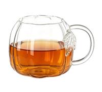 Autumn Pumpkin Glass Mug | 550ml Glass Autumn Pumpkin-Shaped Tea Cups | Transparent Coffee And Tea Cup With Handle, For Milk, Whiskey, Water, Picnic, Fishing, Outdoor, Holiday, Campfire