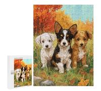 Autumn Puppies in Field-1 Puzzle 1000 Pièces Educa Jouet en Bois Cadeau Unique Décoration Intérieure Jeu Éducatif Challenge Toy Adultes Et Enfants À Partir De 14 Ans 500 PCS