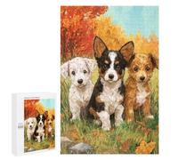 Autumn Puppies in Field-1 Puzzle 1000 Pièces Educa Jouet en Bois Cadeau Unique Décoration Intérieure Jeu Éducatif Challenge Toy Adultes Et Enfants À Partir De 14 Ans 1000 PCS