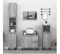 ""Autumn sale""（3 pcs）Support/Meuble WC - Grand espace,Ensemble d'armoires de salle de bain sonoma gris 2025824214