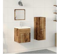 ""Autumn sale""（3 pcs）Support/Meuble WC - Grand espace - Set de Meubles pour Salle de Bain avec porte Bois Ancien 2025323417