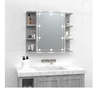 ""Autumn sale""Armoire à miroir Support/Meuble WC - Grand espace - Armoire à miroir avec LED Sonoma gris 70x16,5x60 cm 2025270192