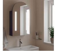 ""Autumn sale""Armoire à miroir Support/Meuble WC - Grand espace - Armoire de bain à miroir avec LED arquée gris 42x13x70 cm 202572