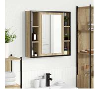 ""Autumn sale""Armoire à miroir Support/Meuble WC - Grand espace - Armoire Miroir de Salle de Bain Beige 60 x 16 x 60 cm 2025897609
