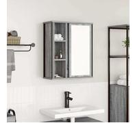 ""Autumn sale""Armoire à miroir Support/Meuble WC - Grand espace - Armoire murale de salle de bain miroir sonoma gris 50x21x60 cm H
